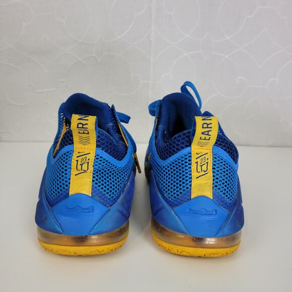 Nike Men's Lebron XII(12) Low Entourage Basketball Shoes 6.5 Blue Yellow Sneaker - Picture 6 of 10